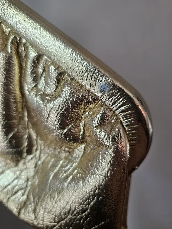 Vintage Gold Metallic Ruched Women's Clutch - Picture 6 of 11